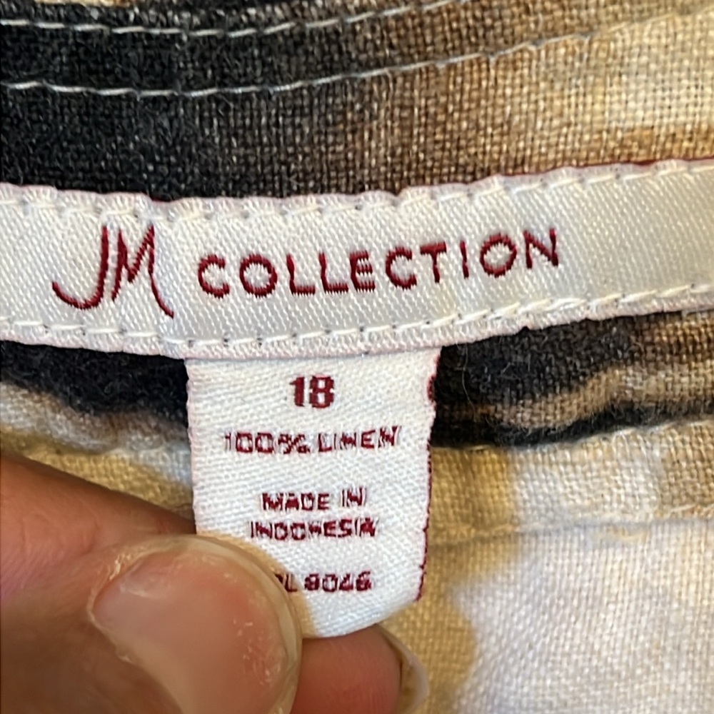 JM Collection Floral Linen Shacket Sz 18 - Picture 3 of 10